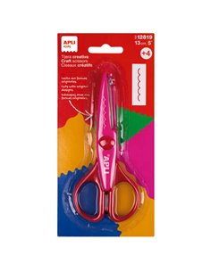 Apli Tijera Creativa Dentada de 13cm - Pointe Redondeada - Ergonomica Pour Ambidiestros - Corta Todo Tipo de Material - Couleur 