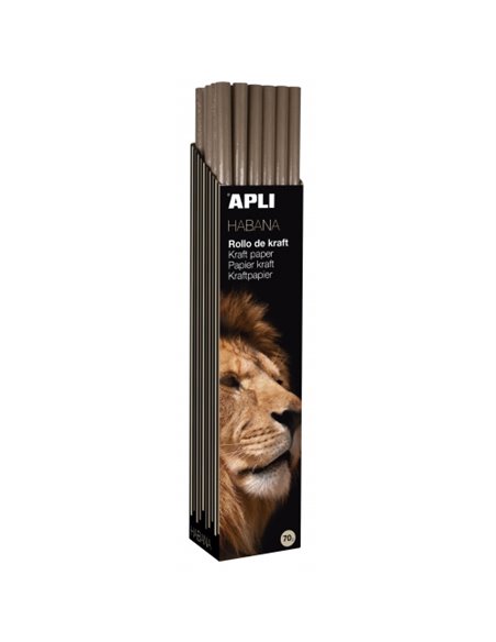 Apli Rollo de Papier Kraft - 70gr - Fibras Naturales - Haute résistance - Homogeneidad de Couleur - Idéal Pour Embalajes et Manu