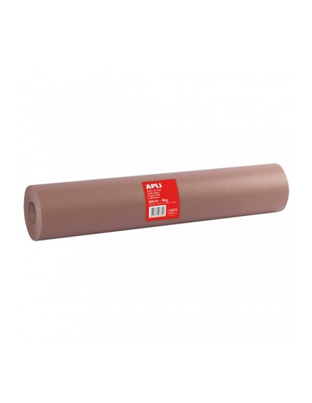 Apli Bobina de Papier Kraft - 80gr - Idéal Pour Dispensadores - Envoltorios - Usage en Fabricas et Almacenes - Couleur Marron