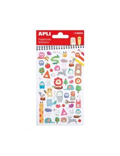 Apli Sac de Pegatinas de Animales - Acabado Mate - Adhésif permanent - Idéal Pour Scrapbooking et Decoracion - Fomenta Creativid