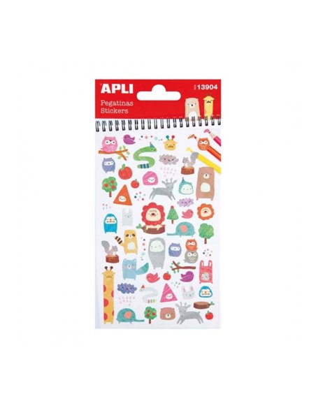 Apli Sac de Pegatinas de Animales - Acabado Mate - Adhésif permanent - Idéal Pour Scrapbooking et Decoracion - Fomenta Creativid