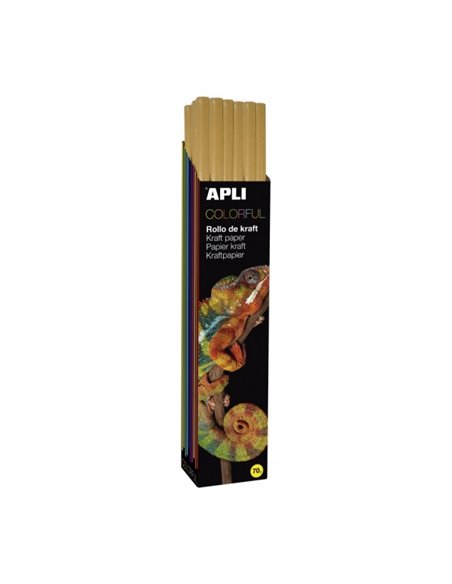 Apli Rollo de Papier Kraft - 70gr - Fibras Naturales - Haute résistance - Homogeneidad de Couleur - Idéal Pour Manualidades et E