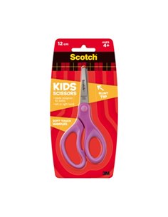 Scotch Ciseaux Infantiles 12cm - Acier Inoxydable - Pointe Redondeada - Toucher Doux - Couleur Violet