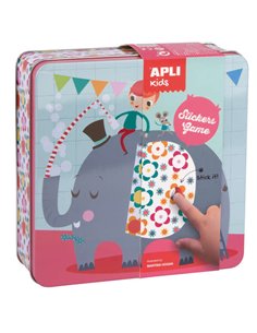 Apli Kids Juego de Gomets Elefante - 16 Laminas Pour Rellenar Avec Gomets - 10 Feuilles de Gomets Removibles de Formas Geometric