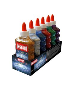 Instant Glitter Galaxy Cola Avec Purpurina 180ml - Adapté Pour Usage Infantil et/ou Domestique - Sans Disolventes - Couleurs Met