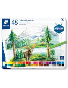 Staedtler 146C Boîte Metalica Avec 48 Lapices de Couleurs - Mina Doux - Couleurs assorties