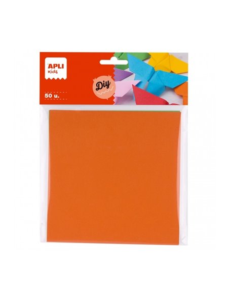 Apli Pack de 50 Feuilles de Papier Origami - Couleur en Ambas Caras - Couleurs assorties