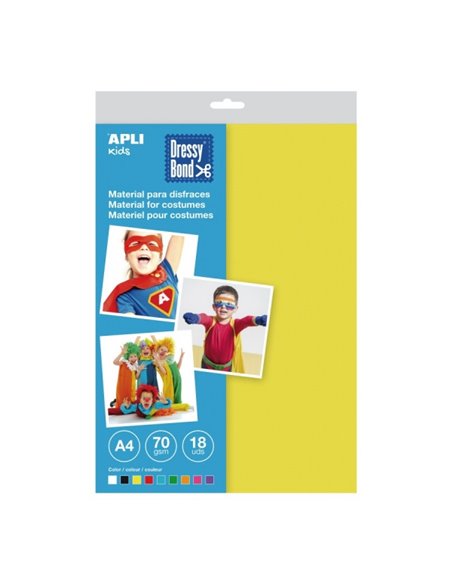 Apli Dressy Bond Pack de 18 Feuilles A4 - Textura Efecto Tela - Doux - Respirant - Résistant - Déperlant al Eau - Lavable - No D