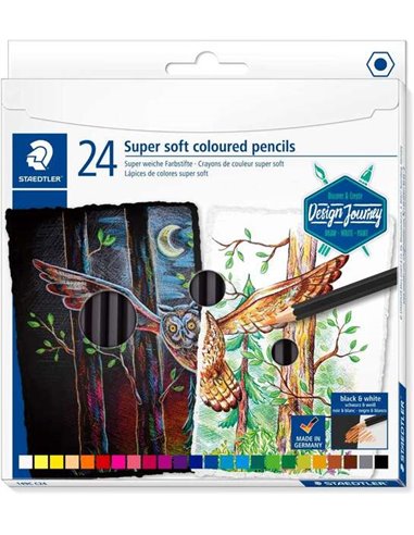 Staedtler Super Soft 149C Pack de 24 Lapices de Couleurs - Mina Extra Doux - Couleurs assorties