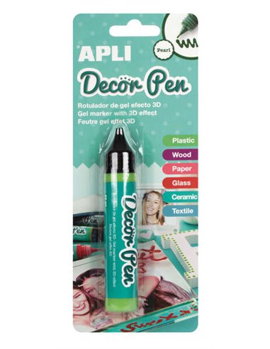 Apli Feutre de Gel 3D Avec Acabado Perlado - 25ml - Idéal Pour Decorar Plastico, Bois, Papier, Cristal, Ceramica ou Textil - Per