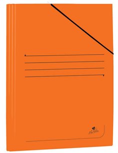Mariola Chemise de Carton Plastificado Folio 500gr/m2 - Dimensions 34x25cm - Fermeture Avec Goma Élastique - Couleur Orange
