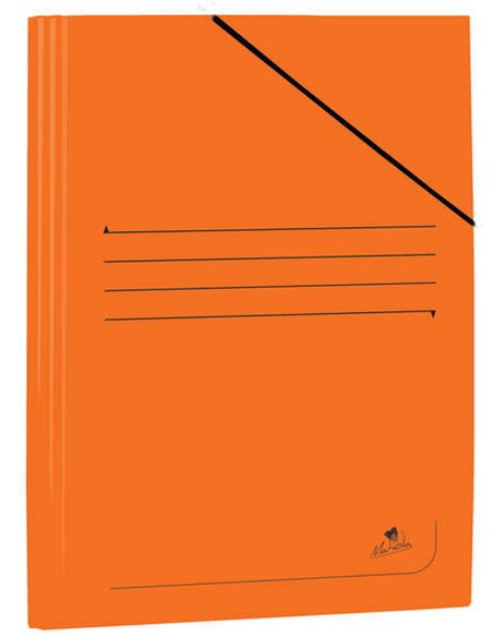 Mariola Chemise de Carton Plastificado Folio 500gr/m2 - Dimensions 34x25cm - Fermeture Avec Goma Élastique - Couleur Orange
