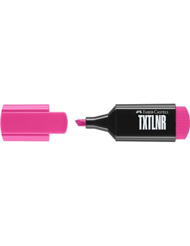 Faber-Castell TXTLNR Marqueur Fluo - Pointe Biselada - Trait entre 1, 2 et 5 mm - Encre Avec Base de Eau - Couleur Rose