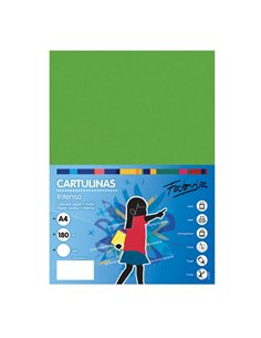 Fabrisa Pack de 50 Cartulinas 180 g/m² - Taille A4 - Couleur Vert Fuerte