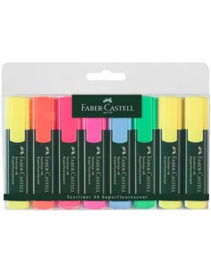 Faber-Castell Textliner 48 Pack de 8 Marcadores Fluorescentes - Pointe Biselada - Trait entre 1.2mm et 5mm - Encre Avec Base de 