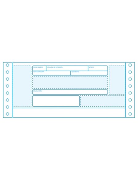 Fabrisa Boîte de Reçus Negociables 240x4" 90gr - 1 Feuille 2 Trepados 2.500 pliegos