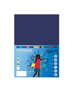 Fabrisa Pack de 25 Cartulinas 180 g/m² - Taille A3 - Couleur Bleu Foncé