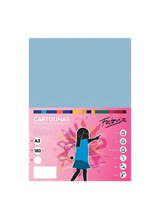 Fabrisa Pack de 25 Cartulinas 180 g/m² - Taille A3 - Couleur Bleu Clair