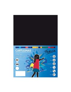 Fabrisa Pack de 25 Cartulinas 180 g/m² - Taille A3 - Couleur Noir