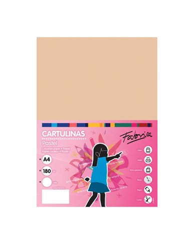 Fabrisa Pack de 50 Cartulinas 180 g/m² - Taille A4 - Couleur Vainilla
