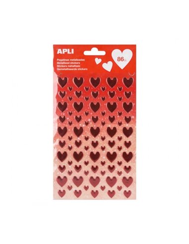 Apli Sac de Pegatinas en Forma de Corazon - Diferentes Tamaños - Acabado Epoxy - Adhésif permanent - Estimula Creatividad et Psi