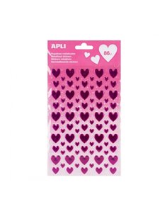 Apli Sac de Pegatinas Corazon - Adhésif permanent - Idéal Pour Scrapbooking - Decoracion de Albumes et Tarjetas - Estimula Creat