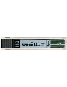 Uni-ball UL-1405 Pack de 12 Minas 0.5mm HB - Couleur Grafito