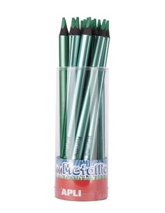 Apli Jumbo Metallic Crayon Triangular de Couleur - 5mm de Grosor - Idéal Pour Mejor Sujecion - Mayor Cobertura en un Solo Trait 