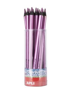 Apli Jumbo Metallic Crayon Triangular de Couleur - 5mm de Grosor - Idéal Pour Mejor Sujecion - Mayor Cobertura en un Solo Trait 
