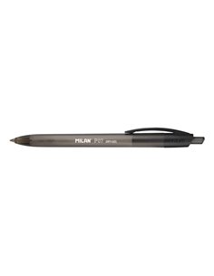 Milan P07 Dry-Gel Stylo à bille de Gel Retractil - Pointe 0.7mm - Séchage rapide - Couleur Noir
