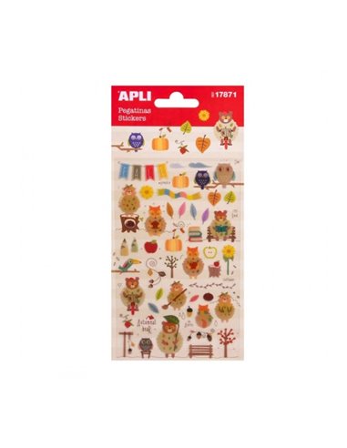 Apli Sac de Pegatinas de Otoño - Acabado Epoxy - Adhésif permanent - Idéal Pour Scrapbooking et Decoracion - Fomenta Creatividad