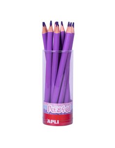 Apli Lapices Jumbo Pastel Lila - Mina 5mm - Forma Triangular Pour Niños - 10mm Diametro - 170mm Largo - Pack 18 Unidades - Prése