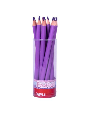 Apli Lapices Jumbo Pastel Lila - Mina 5mm - Forma Triangular Pour Niños - 10mm Diametro - 170mm Largo - Pack 18 Unidades - Prése