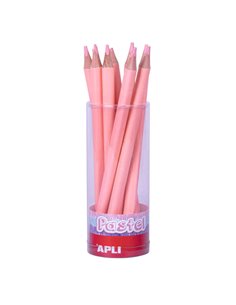 Apli Lapices Jumbo Pastel Rose - Mina 5mm - Forma Triangular Pour Niños - 10mm Diametro - 170mm Largo - Pack 18 Unidades - Prése