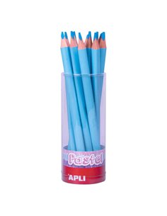 Apli Lapices Jumbo Pastel Bleu - Mina de 5mm - Forma Triangular Pour Niños - 10mm de Diametro - 170mm de Largo - Pack de 18 Unid