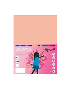 Fabrisa Pack de 25 Cartulinas 180 g/m² - Taille A3 - Couleur Salmon