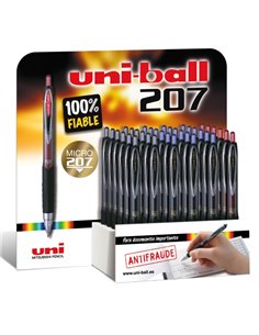 Uni-ball UMN-207 Signo Présentoir Avec 36 Boligrafos - Pointe de Bola 0.7mm - Grip de Caucho Antifatiga - Encre Pigmentada Résis