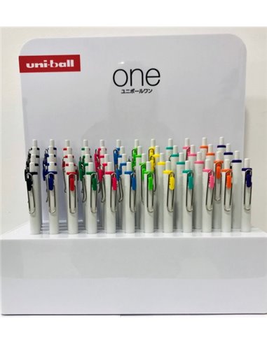 Uni-ball UMN-S-07 ONE Présentoir de 48 Stylo à bille de Encre Liquida - Pointe de Bola 0.7mm - Escritura Ultra Fluida - Agarre D
