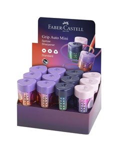 Faber-Castell Grip Mini Flow Edition Présentoir Avec 24 Sacapuntas de 1 Orificio - Pour Taille Estandar - Design Atractivo Avec 
