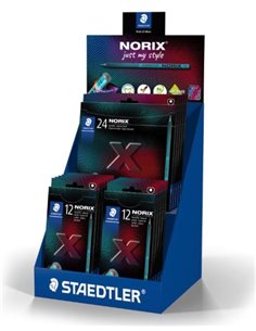 Staedtler Norix 186 Présentoir Avec 20 Packs de 12 Lapices de Couleurs HB + 5 Packs de 24 Lapices de Couleurs HB - Bois Negra - 