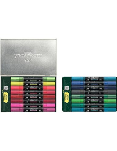 Faber-Castell Multimark Acrylic Style It: Kicks Pack Avec 16 Feutres Acrilicos Double Pointe - Puntas Redondas de 1mm et 3mm - E