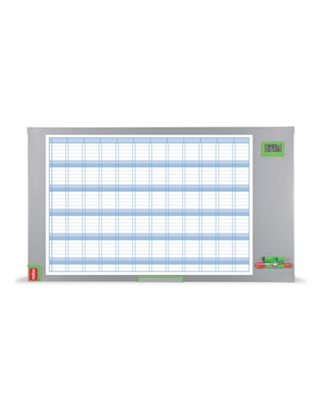 Nobo Performance Plus Planificador Annuel de Tableau Magnetica 725x50x1178mm - Écran Avec Fecha et Hora - Comprend Feutre et Kit