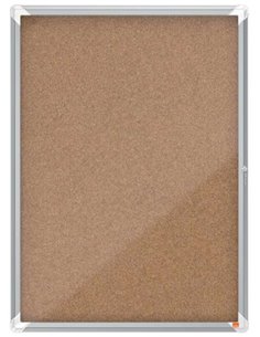 Nobo Vitrina Pour 9 Feuilles A4 Avec Superficie de Corcho - 1000x752x37mm - Puerta de Cristal de Sécurité - Marco de Aluminium -