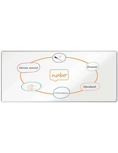 Nobo Premium Plus Tableau Magnetica de Acier Vitrificado 2700x1200mm - Montaje en Esquina - Superficie de Borrado Supérieur - Co