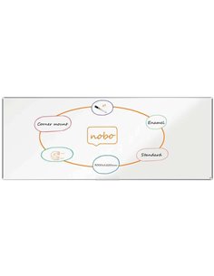 Nobo Premium Plus Tableau Magnetica de Acier Vitrificado 3000x1200mm - Montaje en Esquina - Blanc