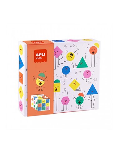 Apli Juegos de Gomets Geometricos Emociones - Didactico - Removibles - Comprend Laminas et Ejemplos - Estimula Psicomotricidad e