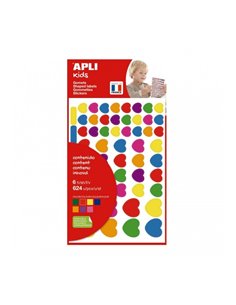 Apli Sac de Gomets en Forma de Corazones - 624 Gomets - Idéal Pour Decorar Objetos et Tarjetas