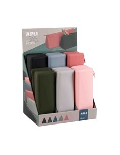 Apli Up North Présentoir de 12 Estuches de Silicona Triangulares - Résistants al Eau - Dimensions 80x220x60mm - Couleurs assorti