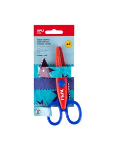 Apli Kids Tijera Scolaire Creativa 13.5cm - Corte en Zig Zag - Couleur Rouge/Bleu