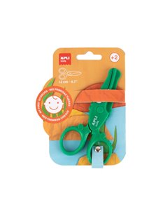 Apli Kids Tijera Preescolar 12cm - Système de Sécurité que Evita Cortes en la Chair, le Pelo ou la Ropa - Avec Formas de Animale